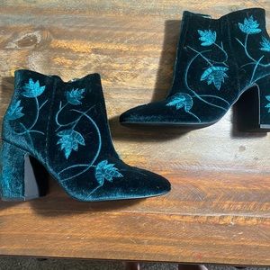 Velvet Emerald Booties